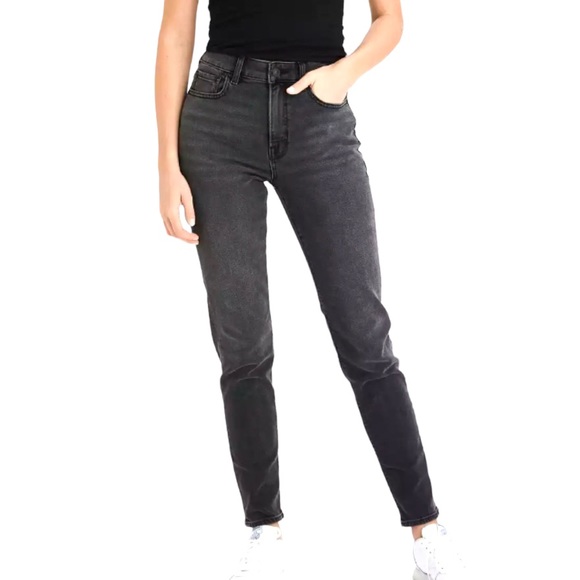 American Eagle Outfitters Stretch Mom Jeans Washed Black Women’s Size 4 X-Long